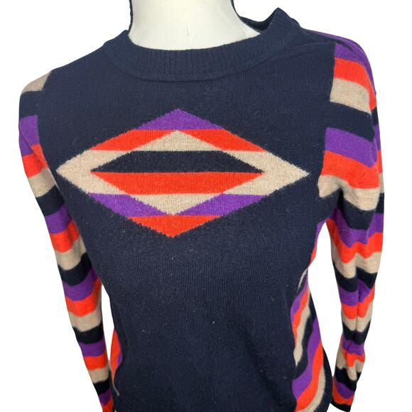 Marc by Marc Jacobs Merino Wool Sweater Womens M Geometric Colorblock Knit - Picture 2 of 7